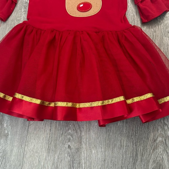 EUC Emily Rose Reindeer 3/4 Sleeve & Counting Daisies Santa Top w/Tulle Size 4 - Picture 10 of 13